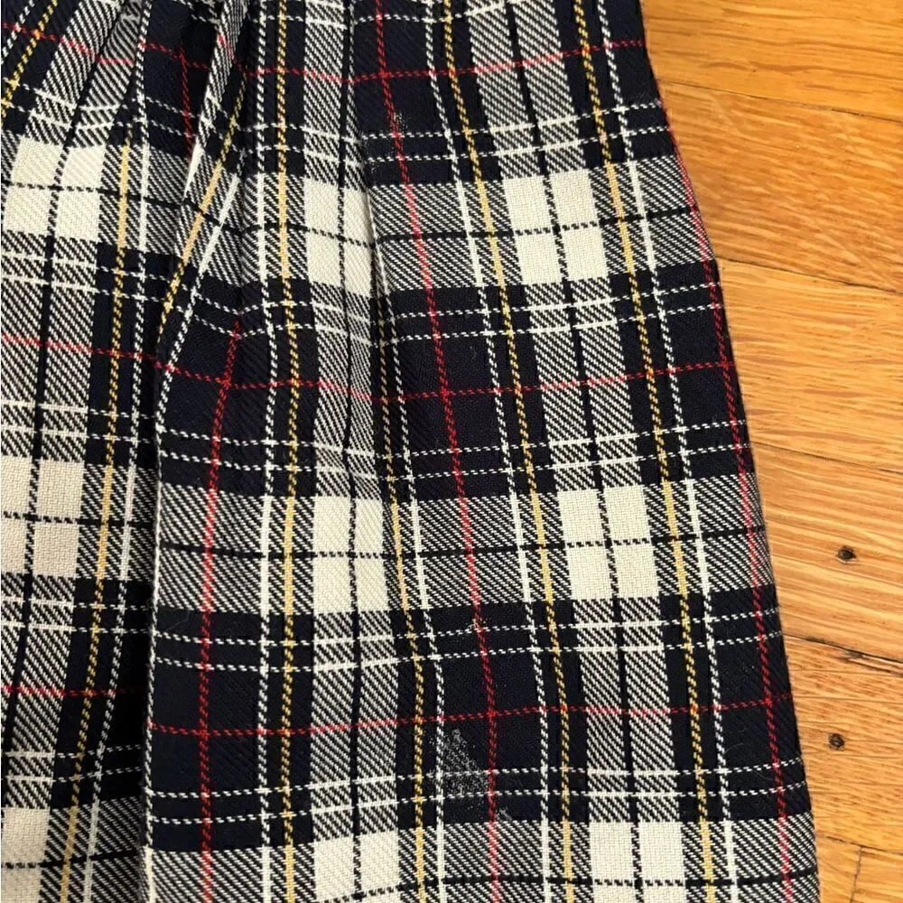 Little Bitty Vintage black plaid smocked short sleeve plaid dress